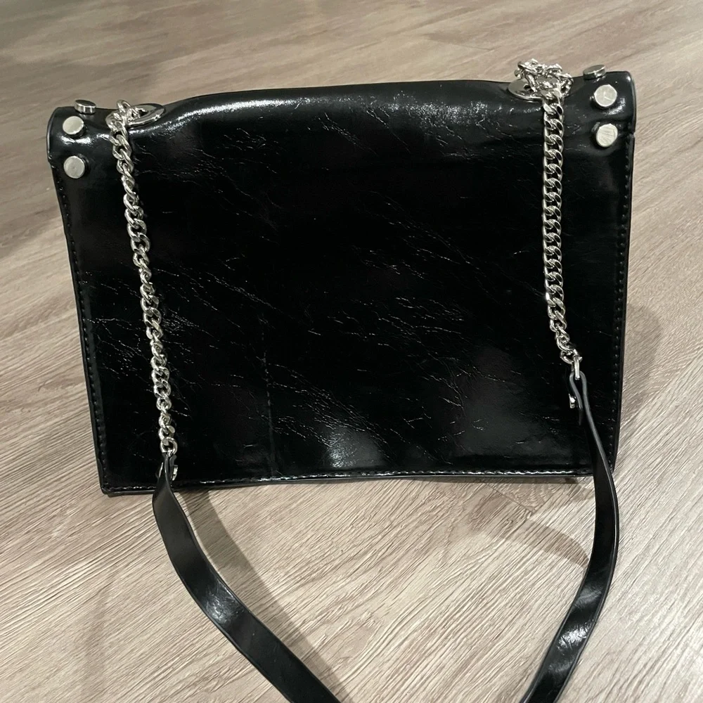 Zara black and silver studded shoulder bag - Picture 2 of 2